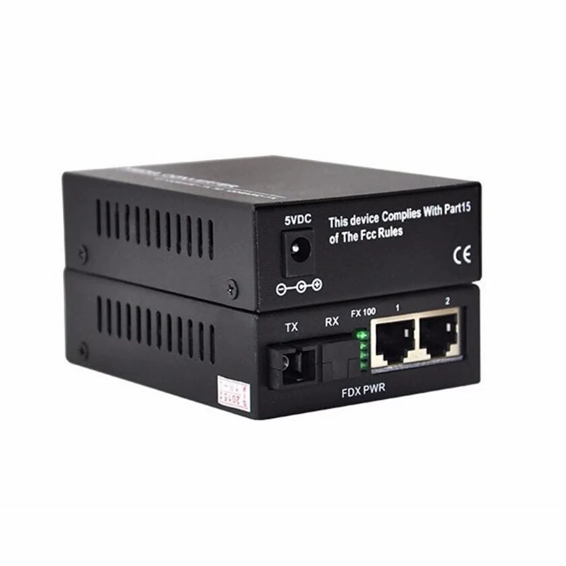 1 пара одномодовый волоконно оптический медиаконвертер 10/100 м порт и 2 RJ45 Netlink