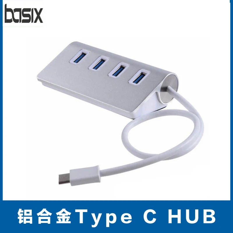 BASIX USB 3,1 Тип C Мужской Кабель-адаптер 4 Порты USB 3,0 хаб Алюминий Для iMac MacBook Air USB-C Порты устройства-PC друг