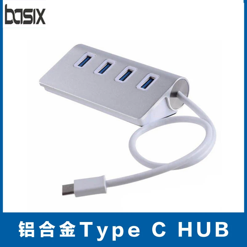 

BASIX USB 3.1 Type C Male Adapter Cable 4 Ports USB 3.0 Hub Aluminum For iMac MacBook Air USB-C ports Devices-PC Friend