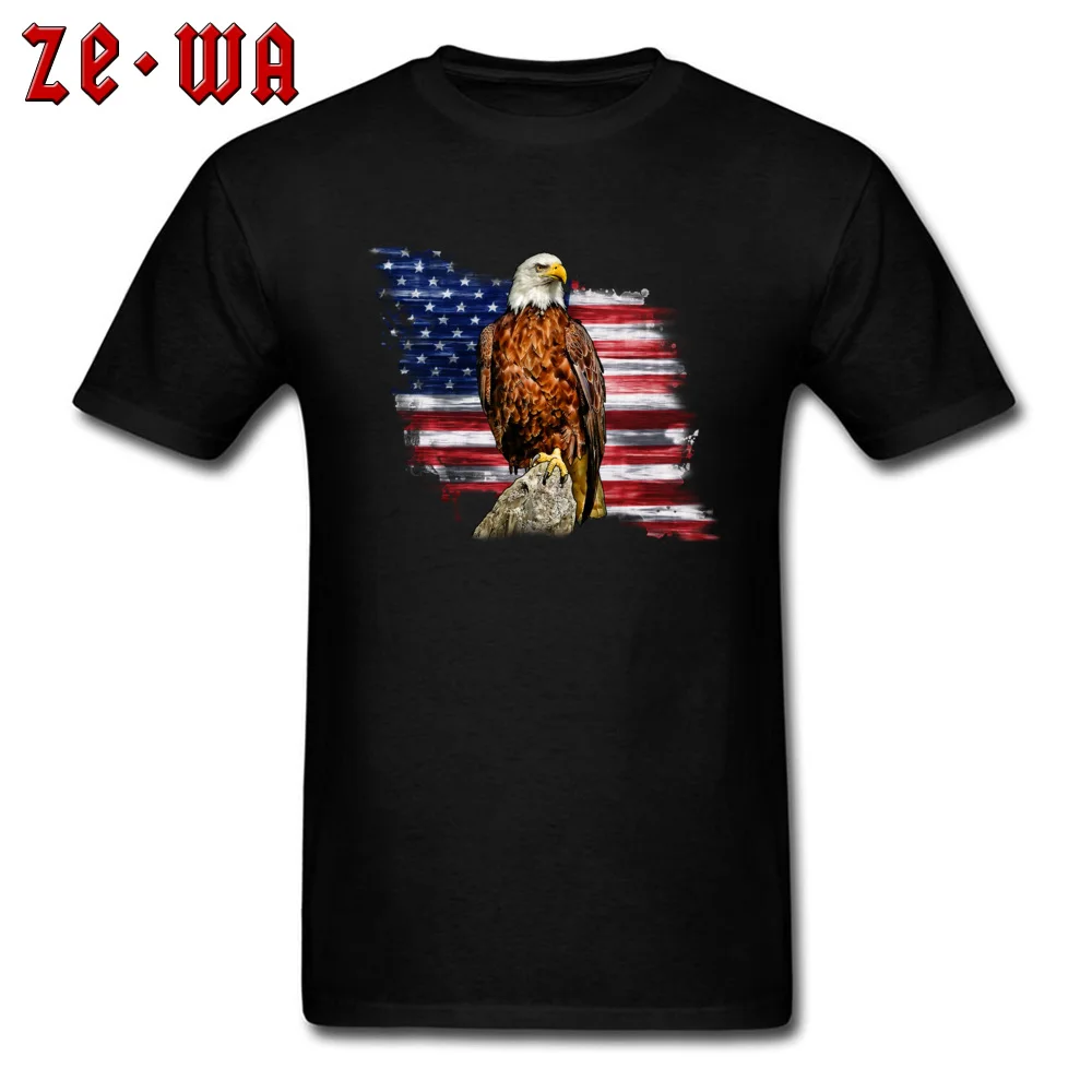 T Shirt Classic Summer Fall Fitted Group Short Sleeve Pure Cotton O Neck Youth Top T-shirts Group Tee Shirts Wholesale Bald eagle Liberty Bell Flag of the United States black