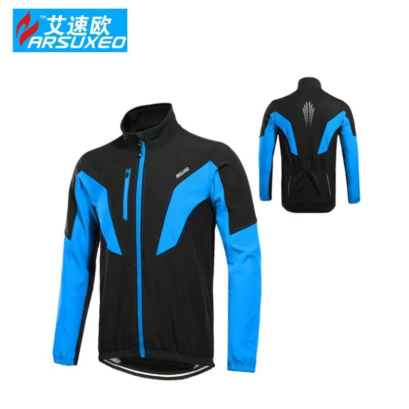 

ARSUXEO Cycling Jacket roupa ciclismo bicicleta Winter Thermal Warm Up Fleece MTB Bike Jacket Windproof Waterproof Cycling Coat