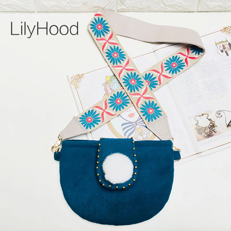 LilyHood симпатичный помпон шерстяной войлок сумка на плечо ручная работа Цветочная