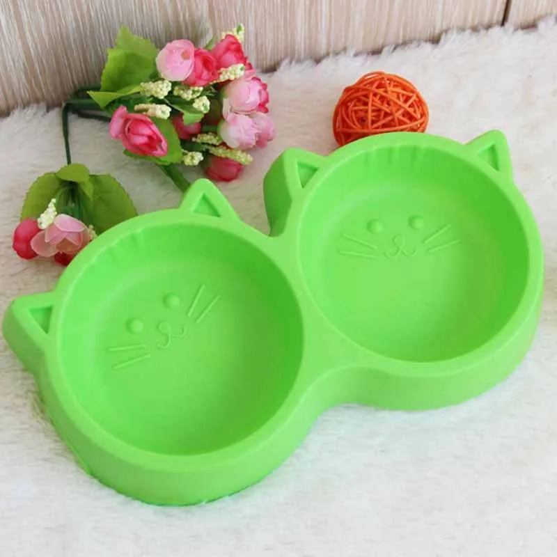 Товары для животных Пластик кота любимчика чаша Защита окружающей среды, не токсичен для собак Еда двойной чаша посуда Pet FeedingTool
