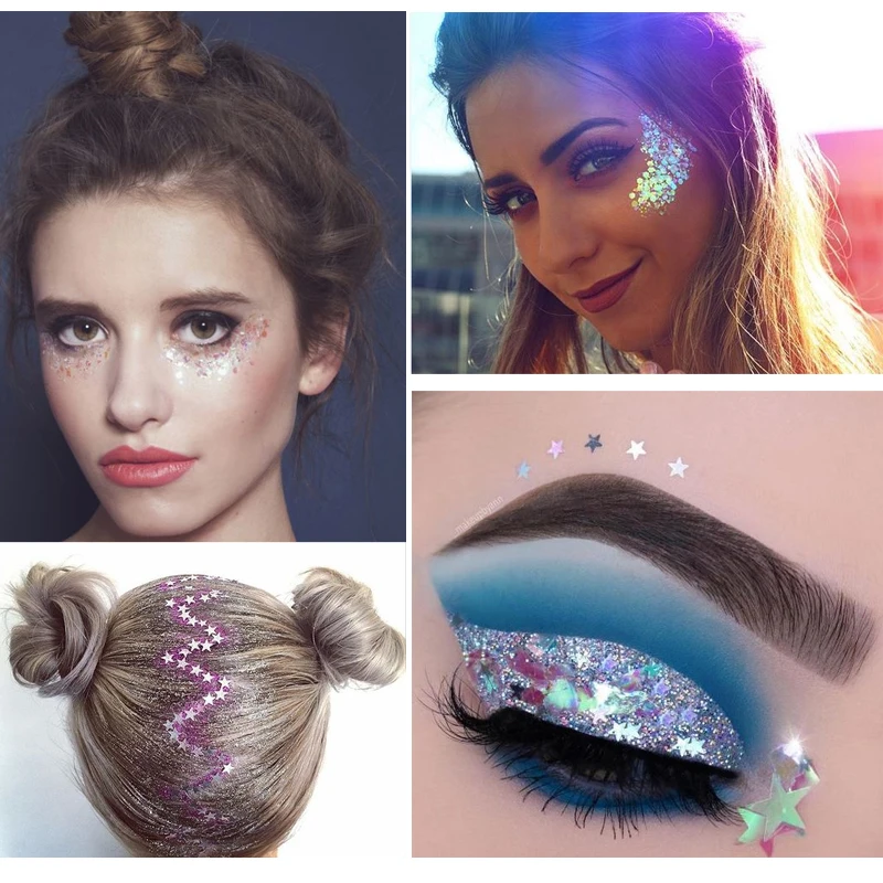 

6 Colors Halloween Party Glitter Eyes Makeup Eyeshadow Cosmetics Lasting Waterproof Shimmer Eye Shadow Pigments