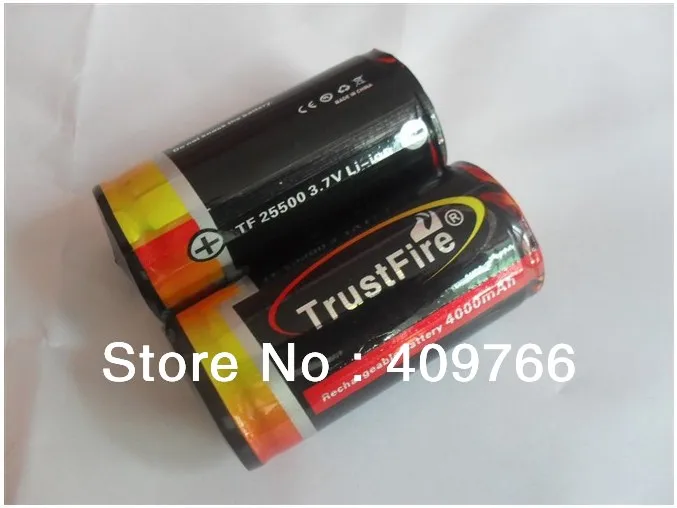 2 шт./лот TrustFire 25500 3.7 В 4000 мАч литий-ионная аккумуляторная батарея батарей с ПХБ