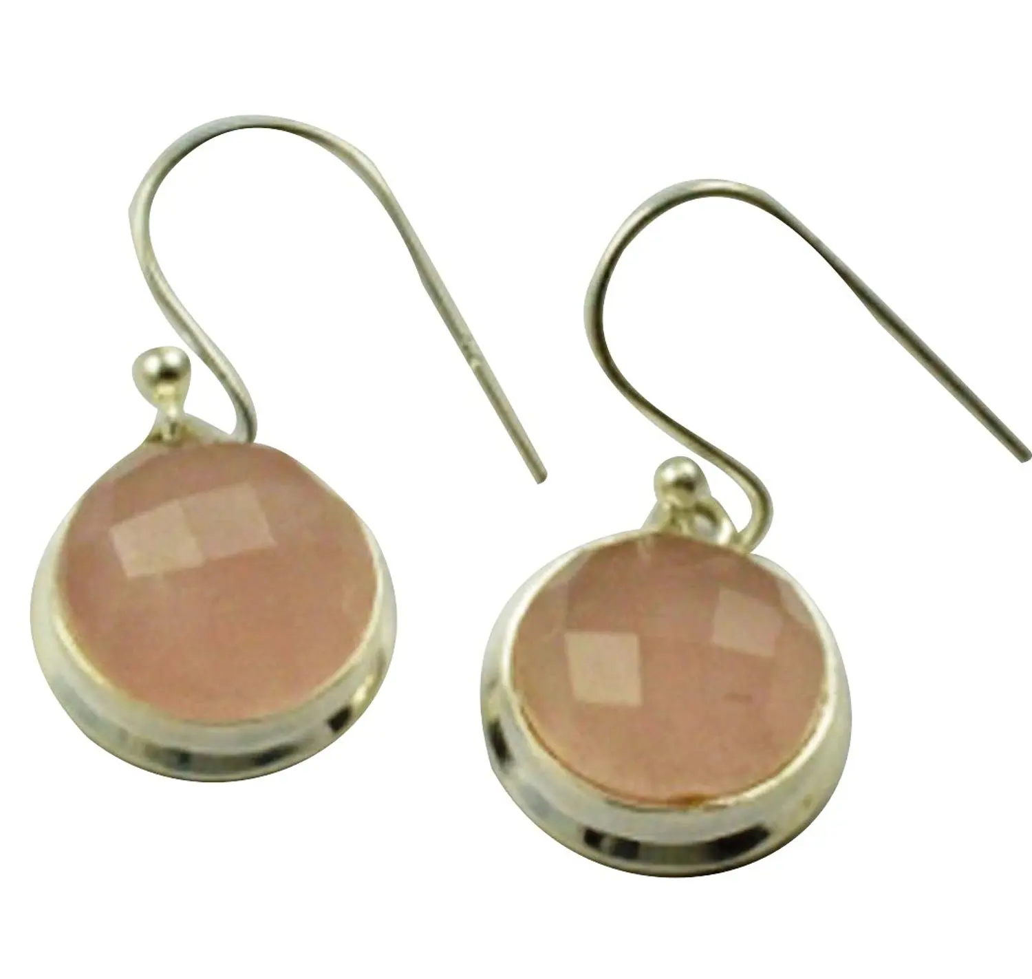LoveGem Genuine Rose Quartz EARRINGS 925 Sterling Silver, 27.8mm