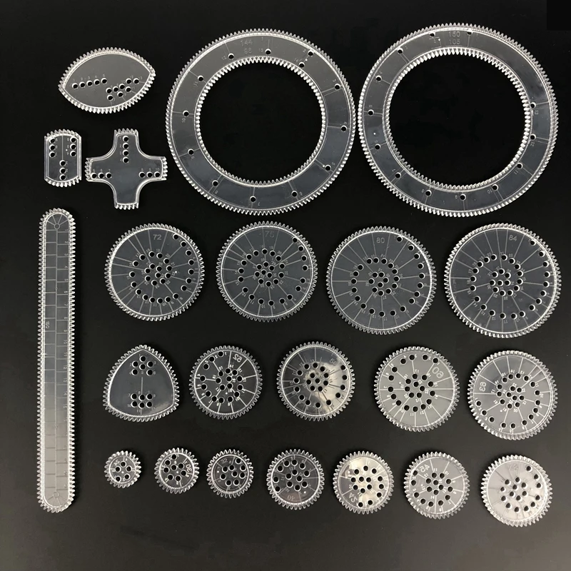 

NEW Accessories Creative Drawing Toys Educational Set Interlocking Gears Wheels Spirographs Spirograph Toys for Children 22pcs