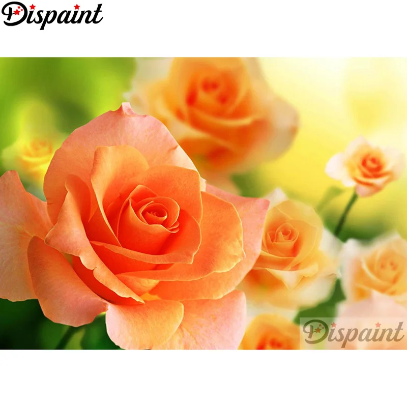 

Dispaint Full Square/Round Drill 5D DIY Diamond Painting "Orange flower" Embroidery Cross Stitch 3D Home Decor A12704