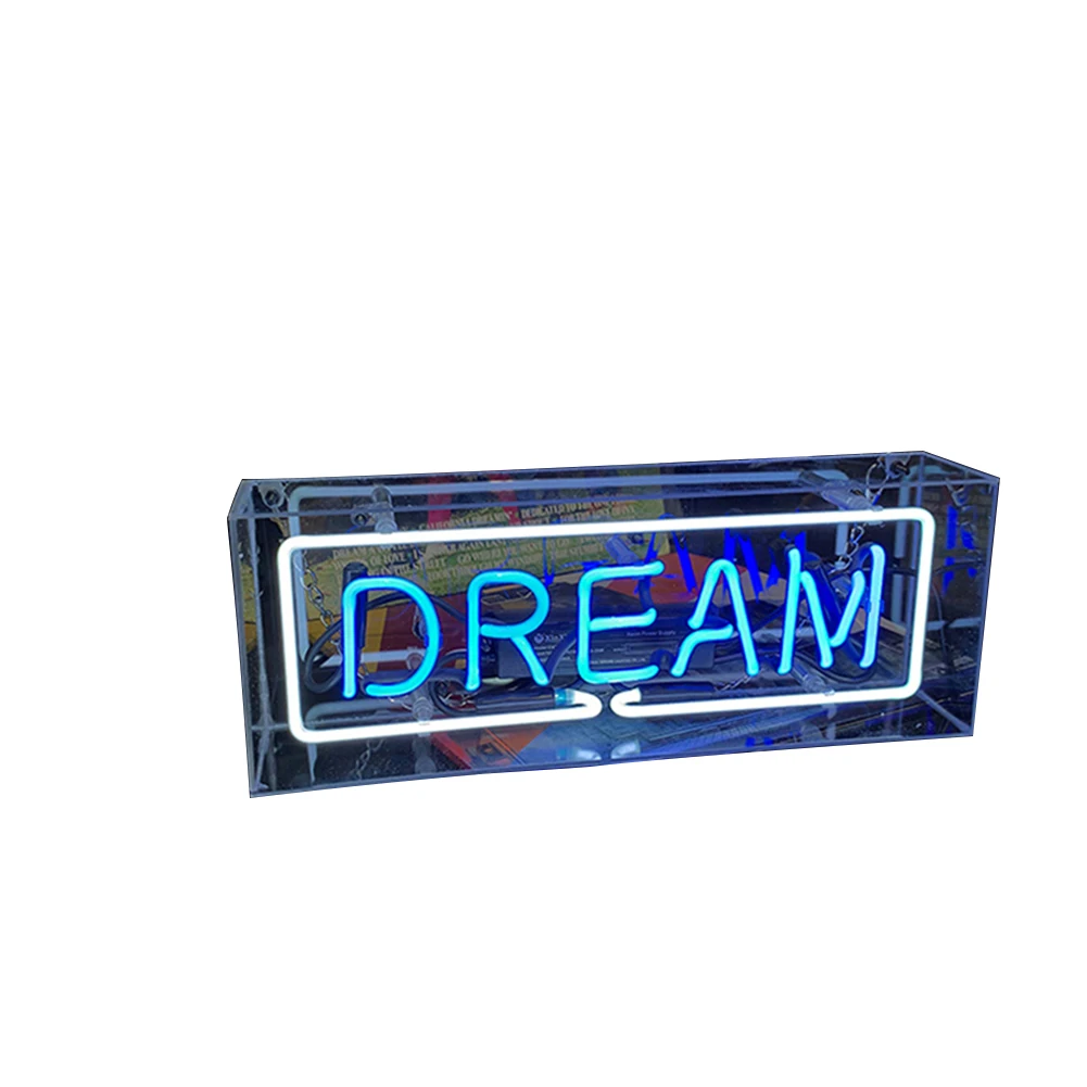 Подарки на день рождения Свадебная коробка неоновая вывеска акриловый атмосферный светильник для спальни доска для сообщений ручной работы декоративная лампа Подвесные вечерние лампы - Испускаемый цвет: Dream