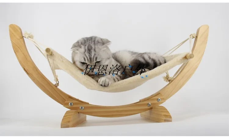 Wooden Cat Beds Pet Hammock Cat Hammock Hanging Nest Dutch Pig Chinchillas Hammock Cat Litter Cat Cradle Cat Bed Swing Kennel