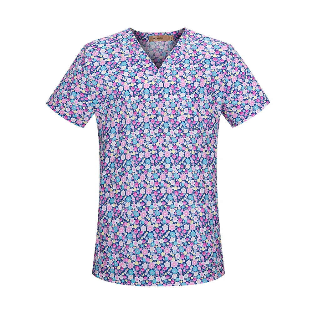 Униформа медсестры для женщин и мужчин Удобная хлопковая одежда для ухода за грудью Стоматология для домашних животных больница клиника Униформа медицинские принадлежности - Цвет: tops
