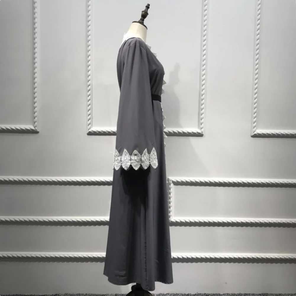 Мусульманский модный кардиган абайя кружевное платье для женщин кимоно ...