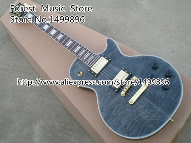 Cheap Top Selling Grey Quilted Binding Guitar Body LP Custom Electric Guitar China In Stock