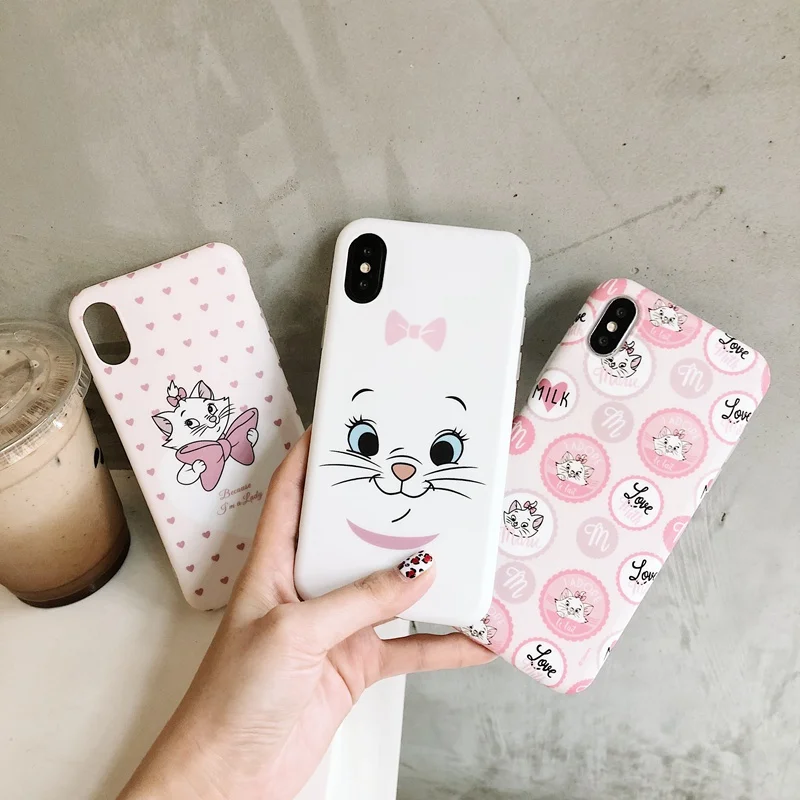 Cute Marie Cat Cartoon Case For iPhone 6 6S 7 8 Plus Matte Frosted TPU Cartoon Case for iPhone XS MAX XR X S Back Cover Cute Marie Cat Cartoon Case For iPhone 6 6S 7 8 Plus Matte Frosted TPU Cartoon Case for iPhone XS MAX XR X S Back Cover
