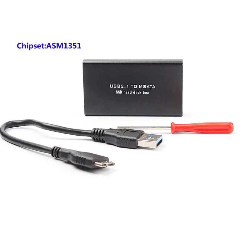ASM1351 Chipset USB 3 1 Type A to MSATA SSD Enclosure USB3 1 to mini SATA