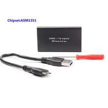 ASM1351 Chipset USB 3.1 Type A to MSATA SSD Enclosure USB3.1 to mini SATA Hard Disk adapter mSATA SSD Mobile Box