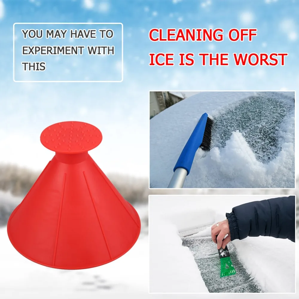 

1Pc Windshield Ice Scraper Auto Car Magic Window Car Ice Scraper Shaped Funnel Snow Remover Deicer Cone Deicing Tool Scraping
