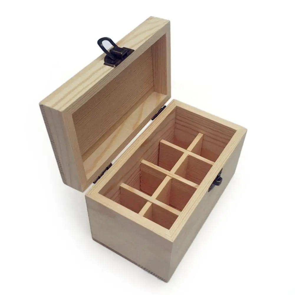 

2018 New Arrival 8 Compartments Eco-friendly Solid Wood Essential Oil Bottle Storage Box Packing Wooden Box Hot Selling