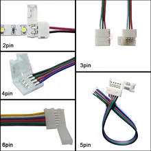 5-100 шт. провод разъема светодиода 2pin 3pin 4pin 5pin 6pin соединительный кабель с разъемом кабеля для WS2811 WS2812B 5050 RGB/RGBW светодиодный полосы светильник