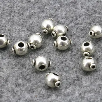 

10PCS Finding Loose Copper Round DIY Beads Big Hole Ball Accessory Fashion Jewelry Making Women Metal Gifts Crafts 7x10mm Lucky