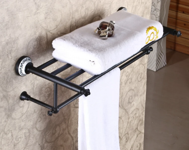 Ceramic Deco Wall Mounted Towel Rack Oil Rubbed Bronze ...