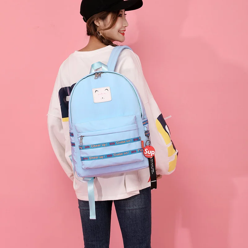 Известный бренд холст детский рюкзак повседневный женский рюкзак большой емкости Bookbag дизайнерские простые школьные сумки для женщин 2018