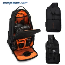 capsaver New Pattern DSLR Camera Bag Backpack Shoulder Video Photo Bags Removable Insert Dividers Lens Case with Rain Cover