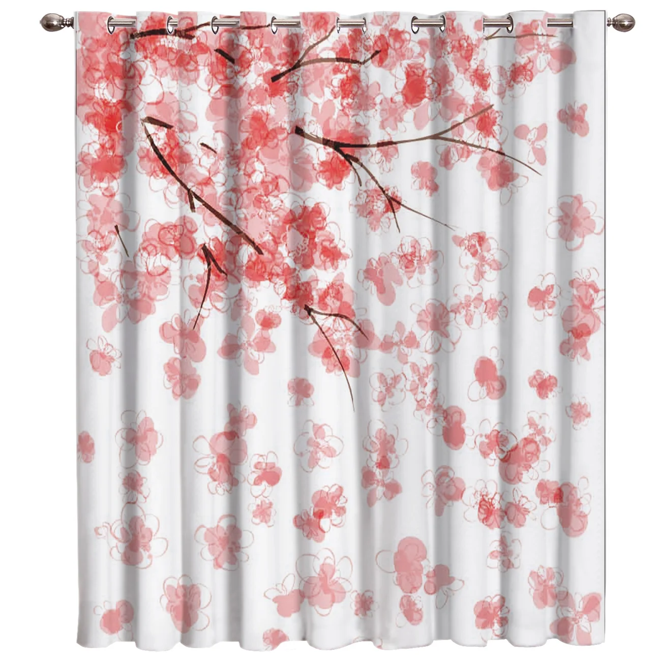 

Pink Sakura Cherry Blossoms Living Room Curtains Blackout Kitchen Indoor Swag Curtain Panels With Grommets Curtains And Drapes