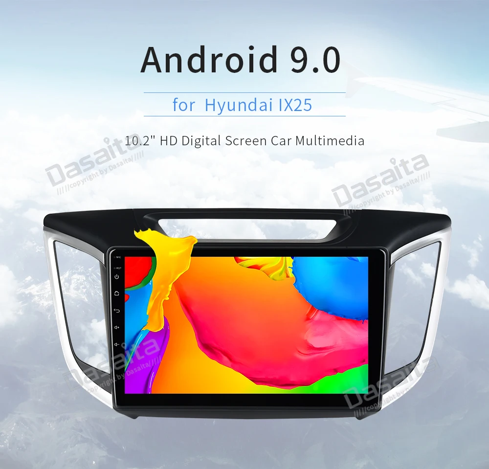 Top Car Multimedia Player for Hyundai IX25 GPS 2014 2015 2016 with Android 9.0 10.2" IPS Support Wifi Bluetooth MP3 Navi  Headunit 7