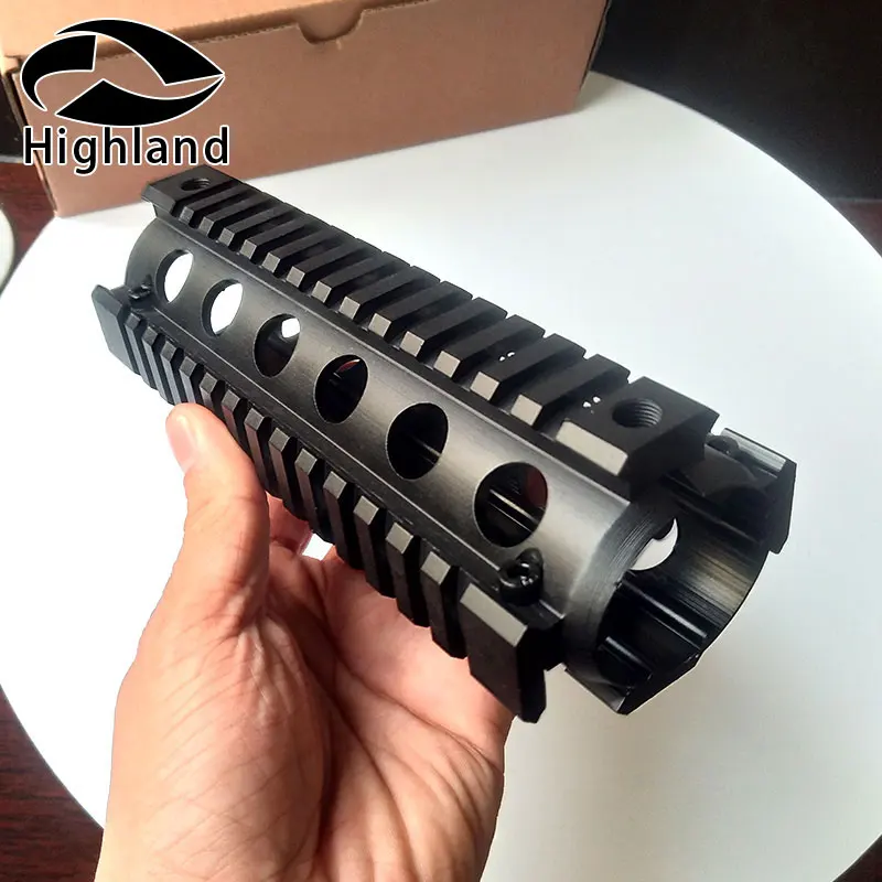 الصيد AR15 AR15 M16 بندقية نطاق جبل 6.75 بوصة المرجح بالأسهم الحرة رباعية السكك الحديدية Handguard 2 قطعة قطرة في نطاق جبل