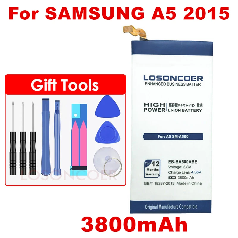 Losoncoer 3800 мА/ч, EB-BA500ABE Батарея для samsung Galaxy A5 A5000 A5009 A500F A500H SM-A500F A500K SM-A500FU SM-A500