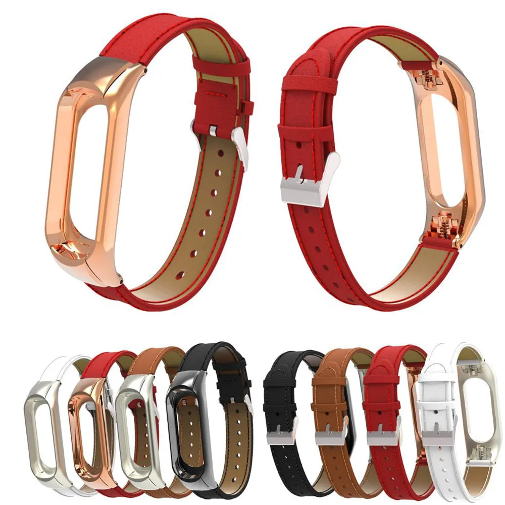 

Replacement Leather Wrist Strap on for Xiaomi Mi Band 3 Xaomi Xiomi MiBand Band3 Wristband With Case Wrist Lightweight Strap