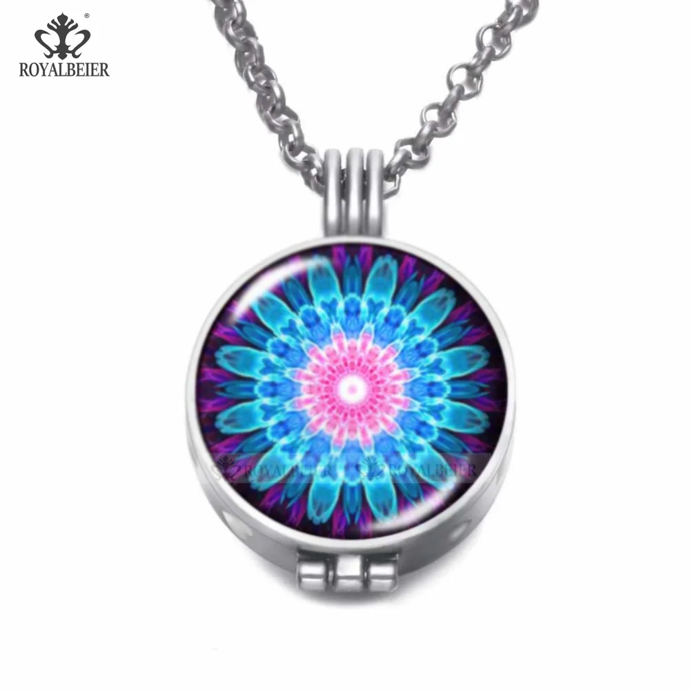 

Mix Style Dreamy Blue Flower Aromatherapy Essential Oils Stainless Steel Pendant Necklace Perfume Diffuser Locket Women DZ1981