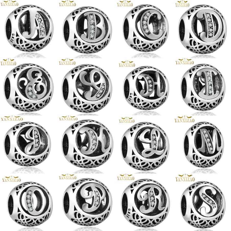 925 Sterling Silver European CZ Charm Beads Fit Pandora Style Bracelet Pendant Necklace DIY Jewelry Originals