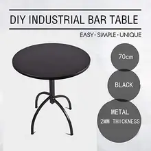 Topower журнальный столик промышленный круглый металлический черный Крытый открытый обеденный стол барный стол