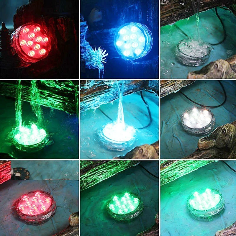 10 шт./лот RGB LED кальян свет базы цветной ваза танк стакан воды, трубы огни с дистанционным управлением