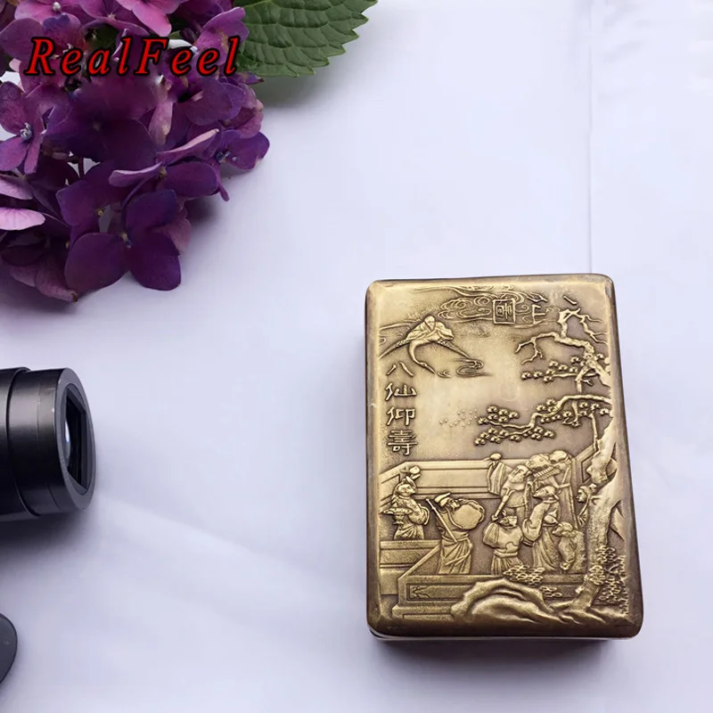 Online SENSAZIONE REALE 9.9X6.9X3.1 cm cartuccia di inchiostro per la calligrafia Cinese o la pittura rame antico Antico scatola di inchiostro collezione