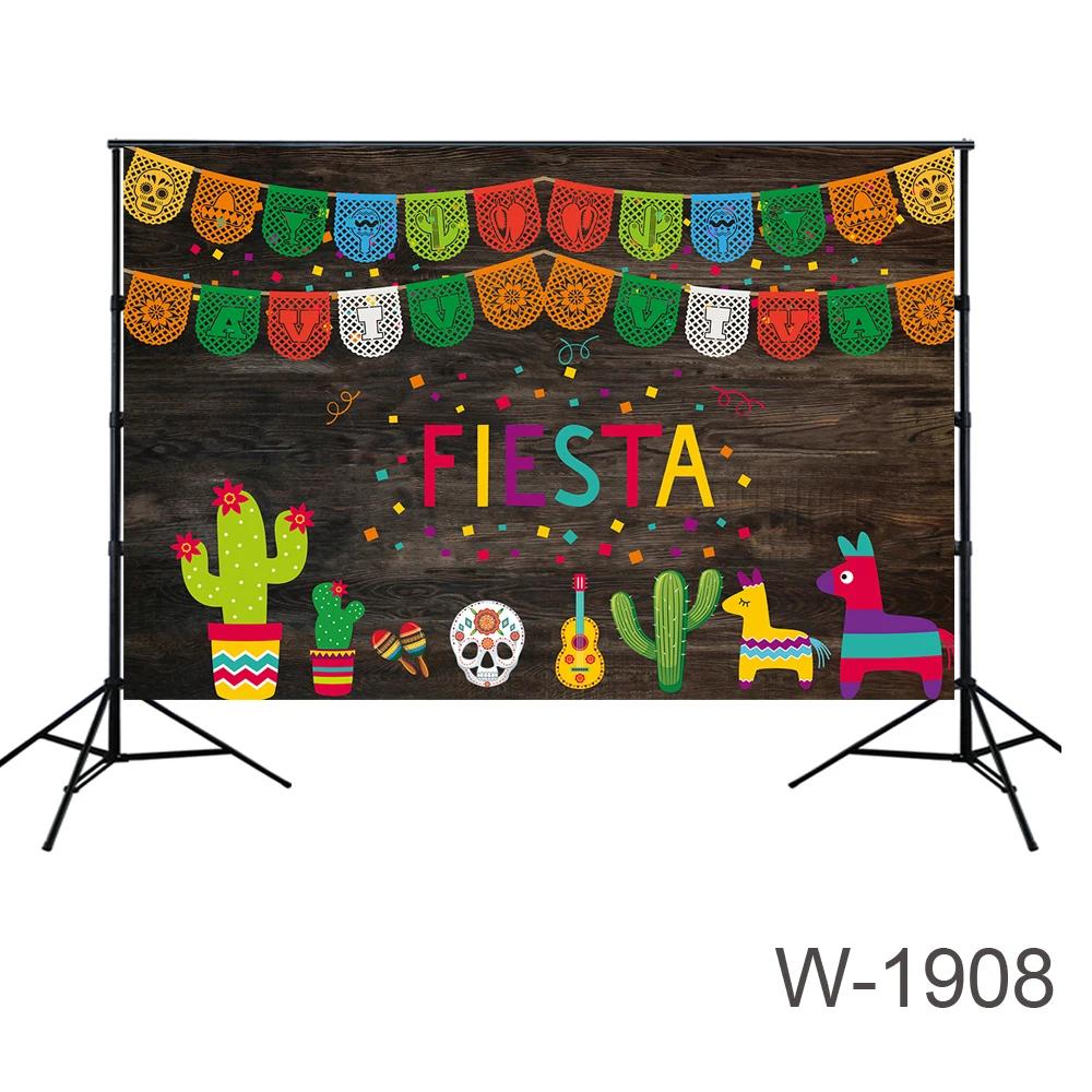 party fiesta backdrops Fiesta Music themed Festival backdrops ideas day of the dead wood background guitar alpacas decorations