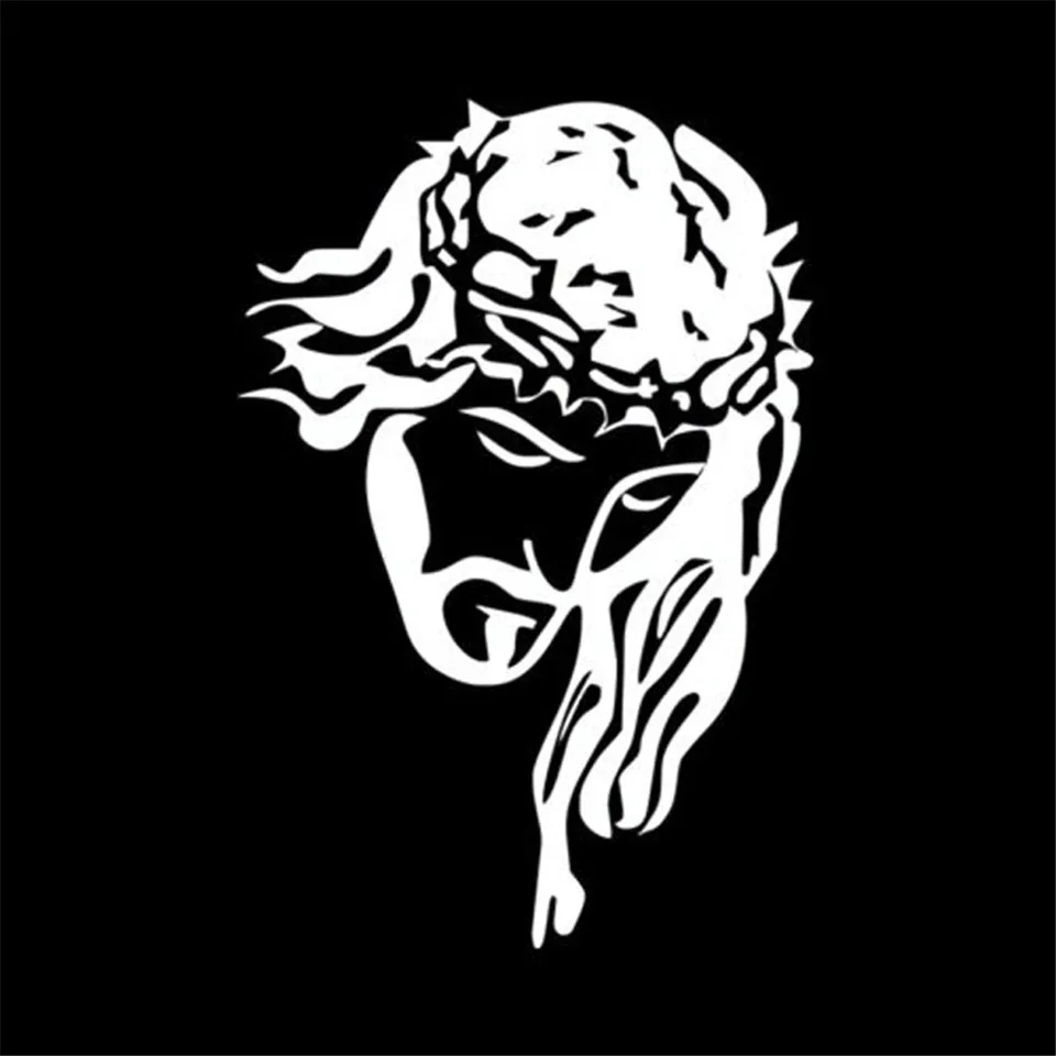 8.6cm12.7cm Jesus Christ God Fashion Vinyl Car-Styling Stickers Decals BlackSilver (5)