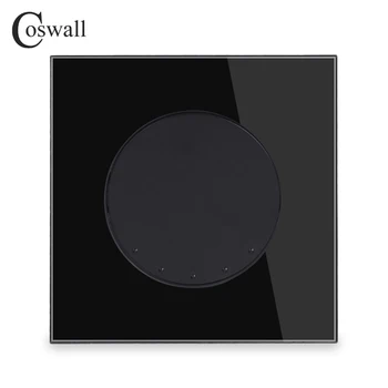 

Coswall 1 Gang Reset Switch Pulse Switch Momentary Contact Switch Push Button Wall Switch Black Crystal Tempered Glass Panel