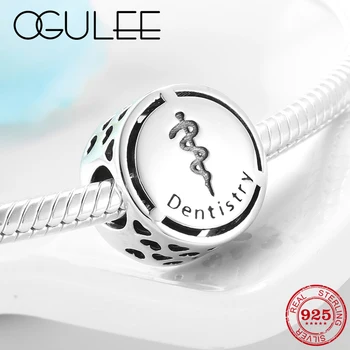 

Career sign Dentistry Real 925 Sterling Silver DIY Beads Charms Fit Original Pandora Bracelet Bangles Fine Jewelry Making