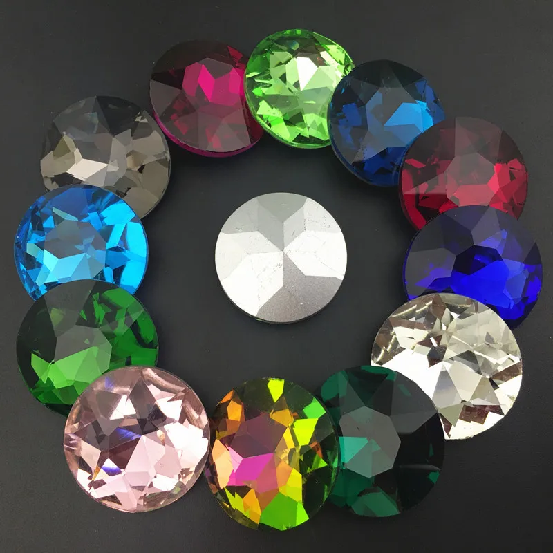 All Sizes Colors 8 10 12 14 16 25 27 mm Round Baoshihua Glass Crystal Stone Pointed back High Quality Flat Top Rhinestone