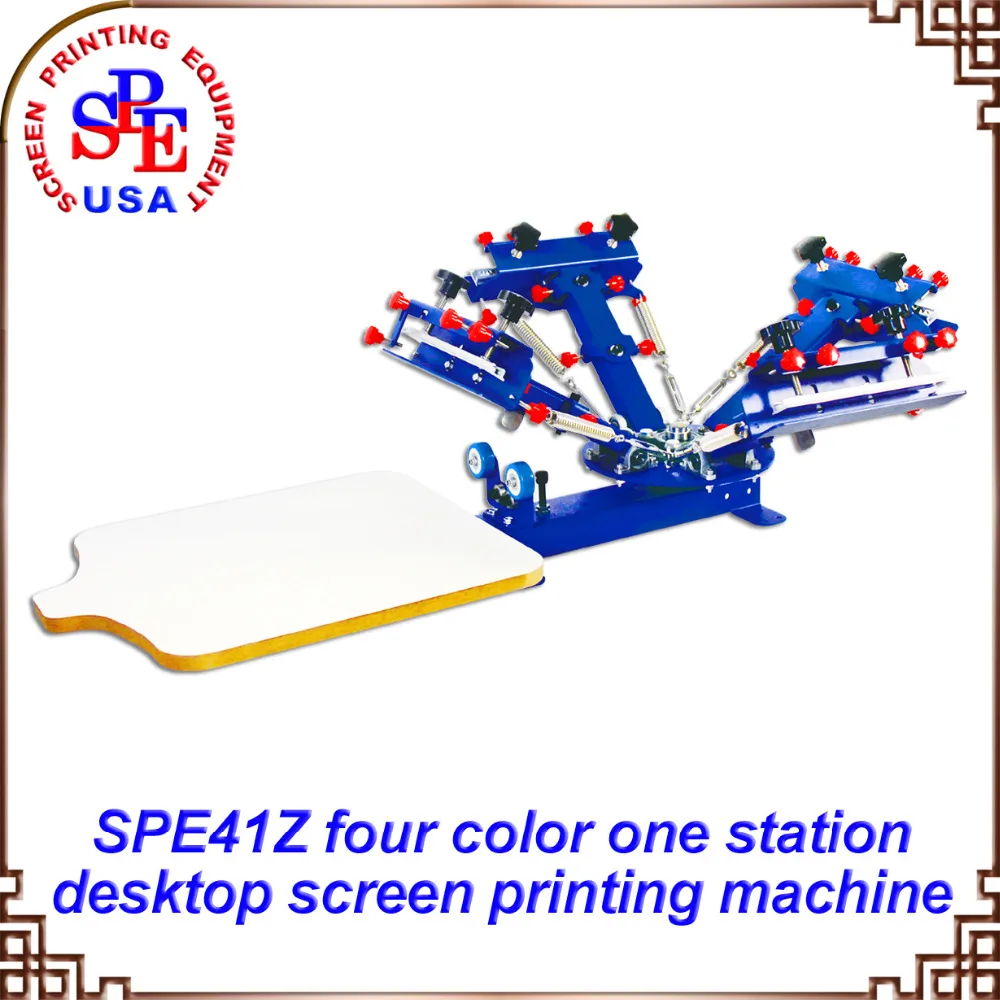 SPE41Z четыре цвета одна станция одно колесо Настольный экран печатная машина Ракель в подарок