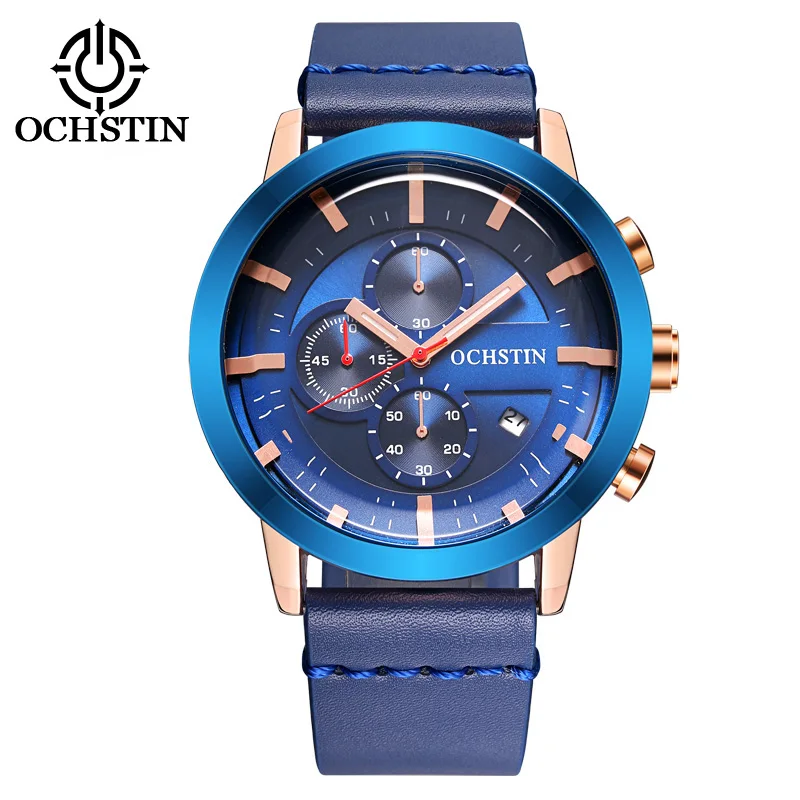

OCHSTIN Men sport leather Watch 30M Waterproof Top brand luxury Military Quartz Watches relogio masculino Clock male Wristwatch