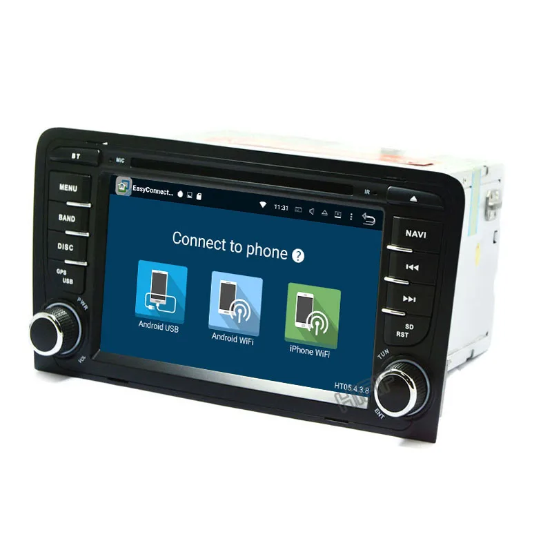 Top IPS 7 Inch Car Stereo Radio GPS Navigation For Audi A3 8P 8PA Quad Core 1024*600 Android 8.0 GPS Capacitive Touch Screen Radio 5