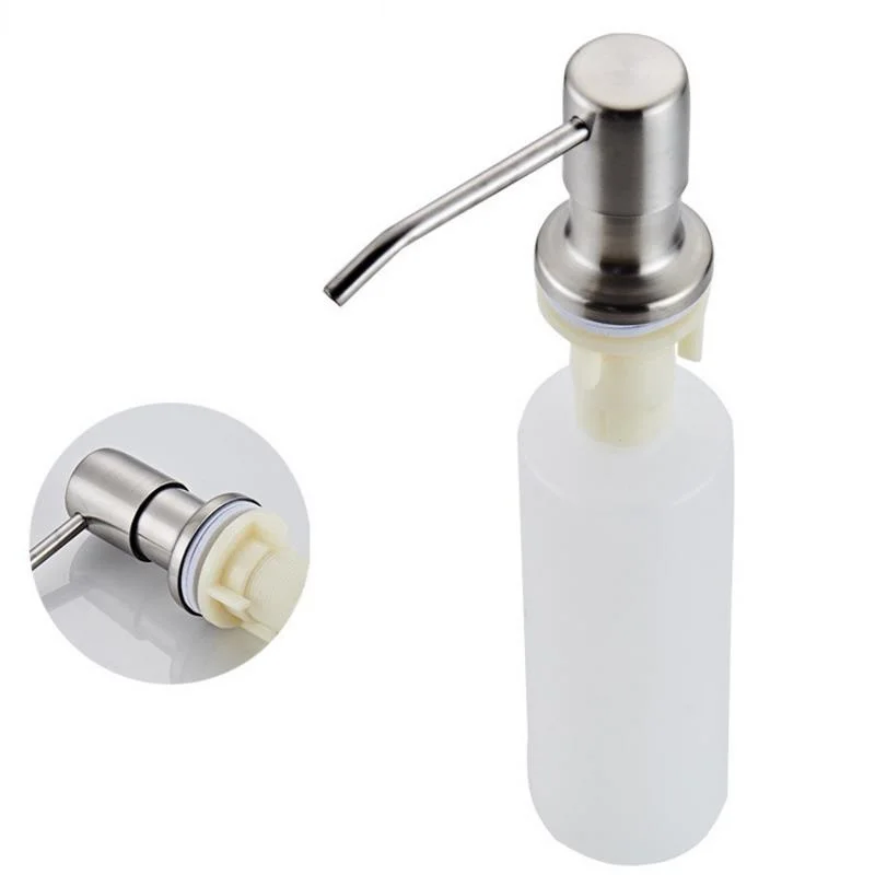 

300ml Kitchen Sink Liquid Shampoo Soap Dispenser Brushed Nickel Head ABS Bottle