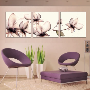 

Home Decoration Paintings On Canvas Posters 3 Panel Yellow Orchid Framework Popular Pictures Vintage And Prints On The Wall