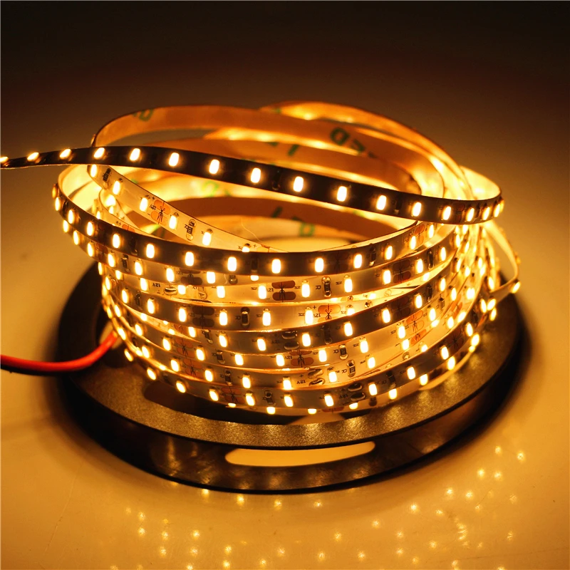 Гибкая светодиодная лента 5 мм ширина 3014 SMD 120led/m Белый/Черный pcb ip20