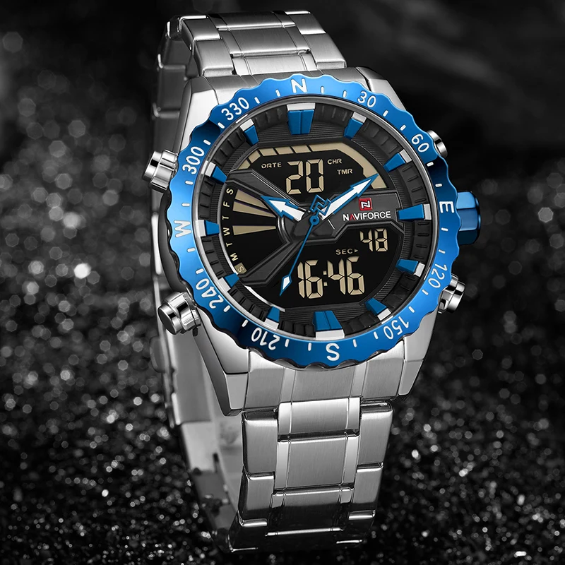 Топ люксовый бренд NAVIFORCE мужские спортивные военные часы кварцевые