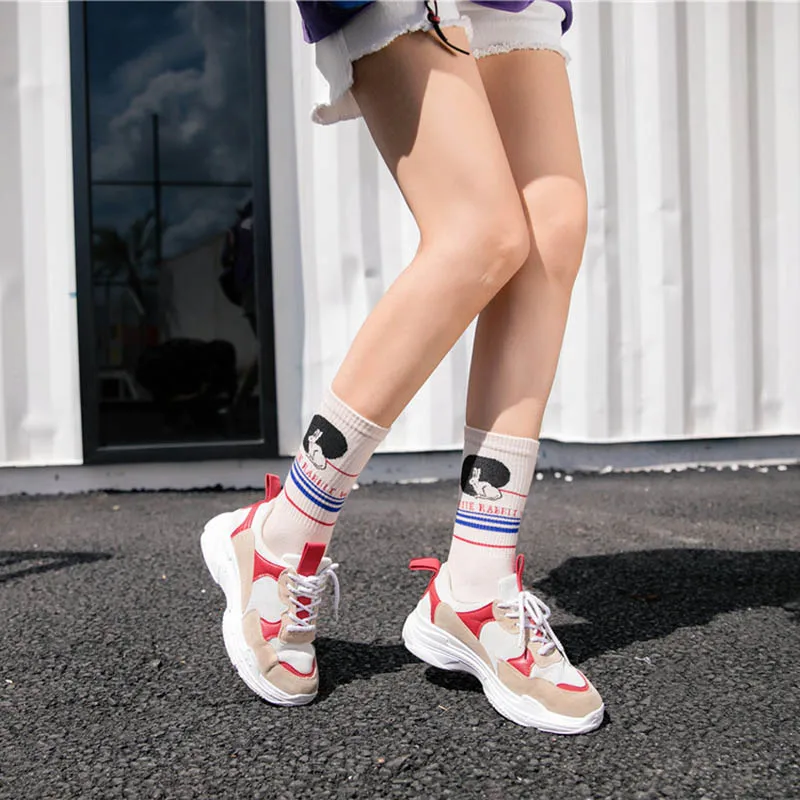 Женская Корейская версия ins мультфильм Harajuku стиль трубки улица носки